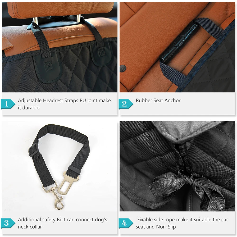 Dog Car Seat Cover 100% Waterproof Pet Carrier Car Back Seat Cover Nonslip